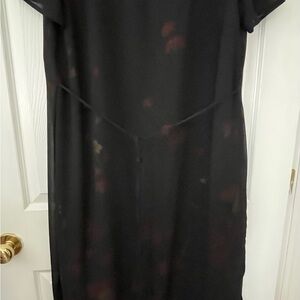 Impressions Black Maxi Dress with Subtle Red Accents